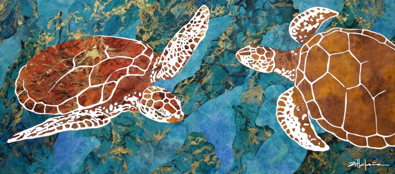 Dancing Turtles of the Deep by artist Marcy Ann Villafana